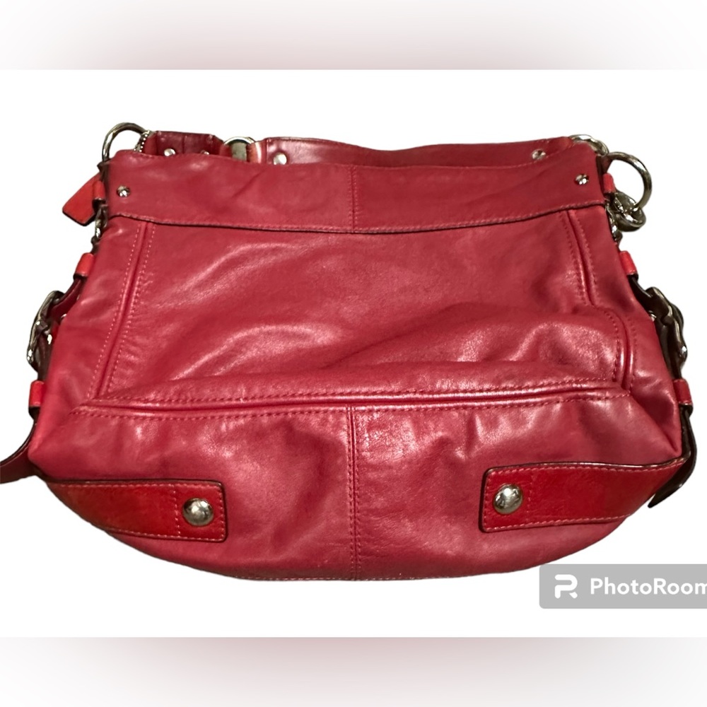 Coach red leather shoulder bag. Any purchase at my life so gets entry for raffle - Picture 4 of 9